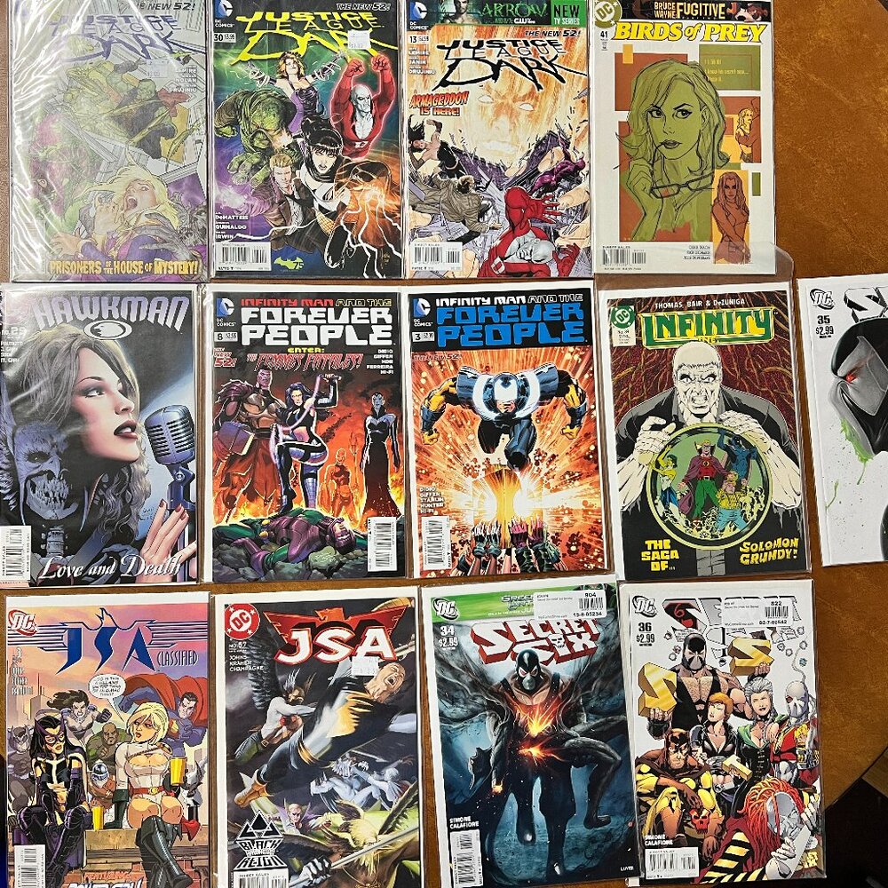 Lot of 13 | Dc Comics - Justice League Dark, Birds of Prey, Forever People, Ban